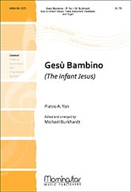 Gesu Bambino Unison choral sheet music cover Thumbnail